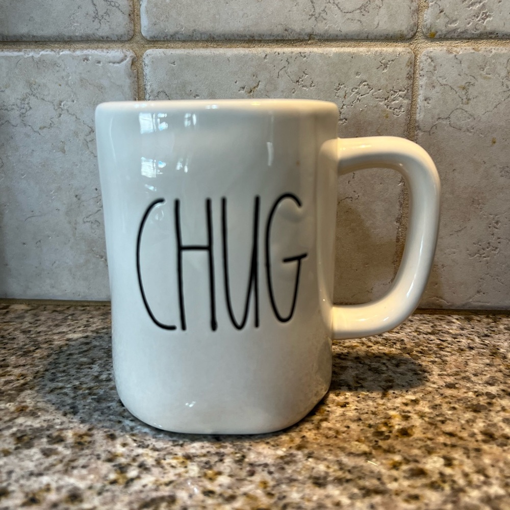 Rae Dunn White 'CHUG' Mug